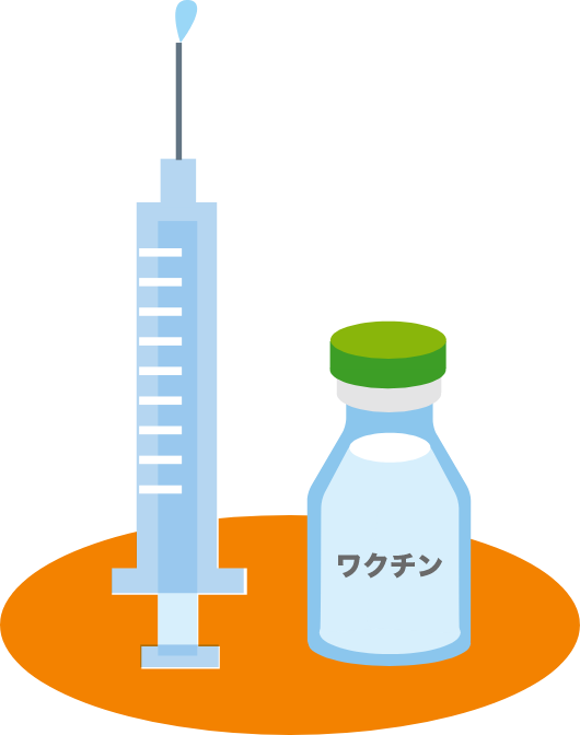 注射器とワクチンのバイアルのイラスト。